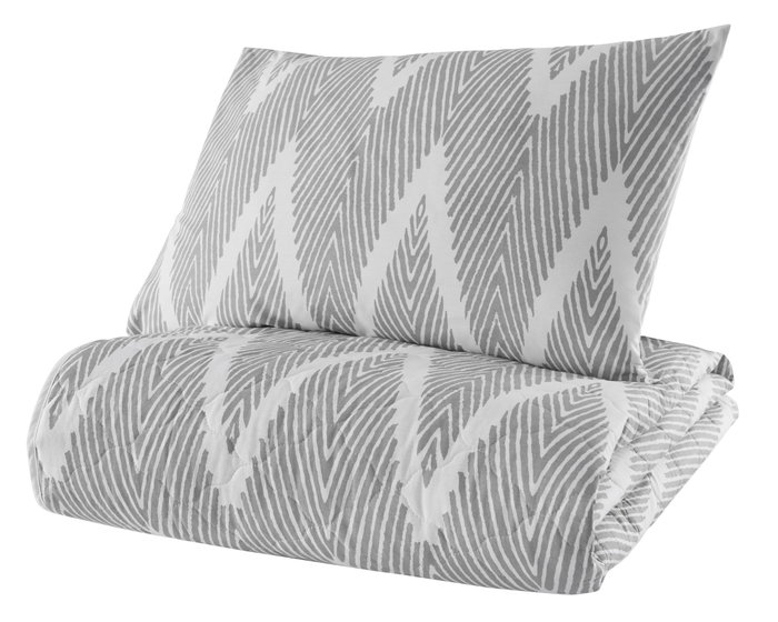 L'essentiel linge de maison Olivia - Gris y blanco